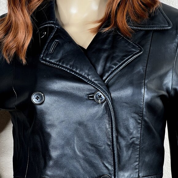 Marc New York Andrew Marc Vintage Soft Leather Double-Breasted Jacket Size S - Picture 2 of 11